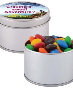 M&M’s in Silver Round Tin