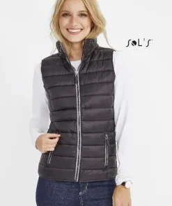 Vest women’s puffer style contrast neck section WAVE