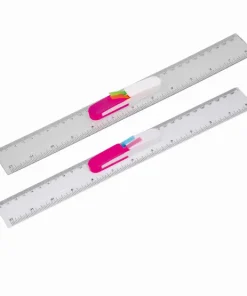 Ruler 30cm clear with sticky note flagsflags