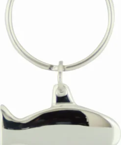 keyring Aeroplane shape satin chrome material